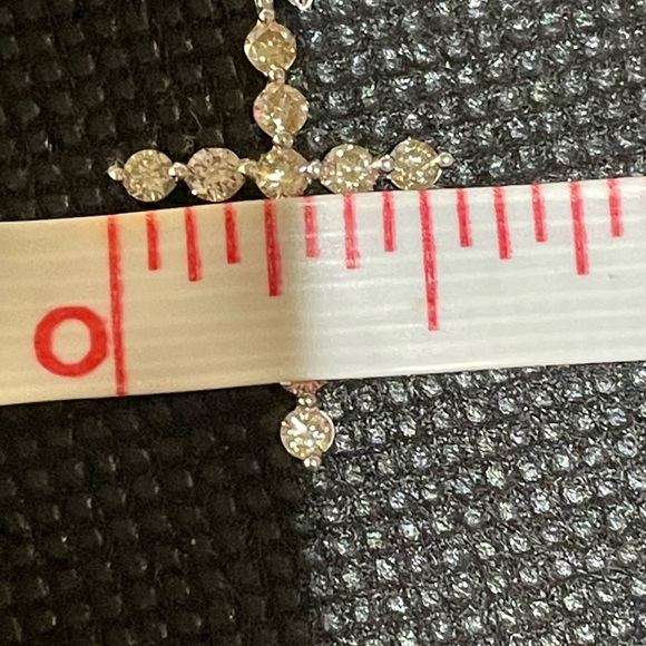 0.50 CT. T.W. Multi-Diamond Bubble Cross Pendant in 18K White Gold - Picture 6 of 7